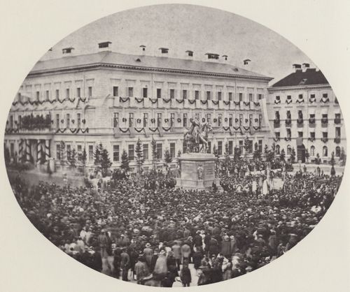 Albert, Joseph: München, Odeonsplatz – Feier am Denkmal König Ludwigs I.