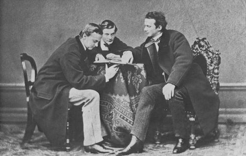 Albert, Joseph: Prinz Otto und Wilhelm von Hessen mit Ludwig II. im Atelier Joseph Alberts in der Karlstrae 10