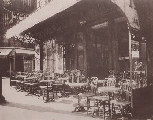 Atget, Eugène: Leben und Arbeitswelt, Café auf der Avenue de la Grande Armée