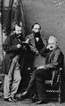 Bertall: Victor Hugo, Auguste Vacquerie und Charles Hugo