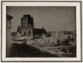 Biow, Hermann: Blick auf die Nicolaikirche nach dem Brand von 1842