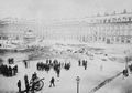 Braquehais, Auguste Bruno: Aufnahme nach dem Sturz der Säule auf dem Place Vendôme am 16. Mai 1871