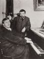 Bulla, Karl Karlovič: Šaljapin am eigenen Klavier, mit Alexander Ivanovič Kuprin, St. Petersburg