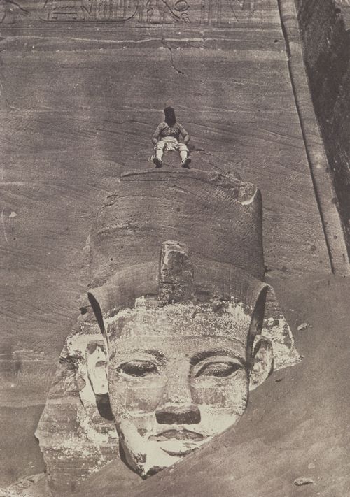 Camp, Maxime du: Kolossal-Statue Ramses des Grossen in Abu Simbel