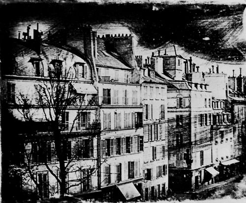 Daguerre, Louis Jacques Mand: Daguerre photographiert aus seiner Wohnung im dritten Stock des Boulevard Saint-Martin Nr.17