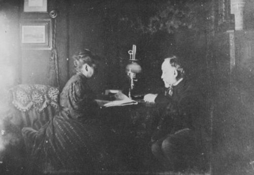 Degas, Antoine: Degas mit Zoé, die ihm aus der Zeitung vorliest