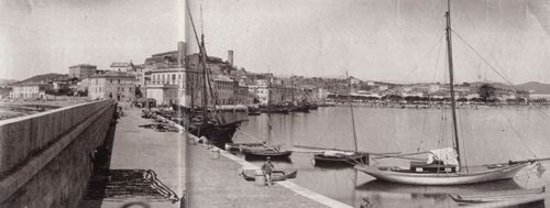Ngre, Charles: Hafen von Cannes, im Hintergrund das Kloster Suquet