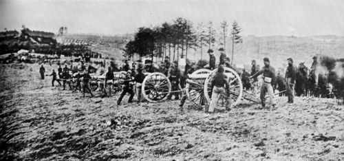 O'Sullivan, Timothy H.: Baterie im Kampf bei Fredericksburg