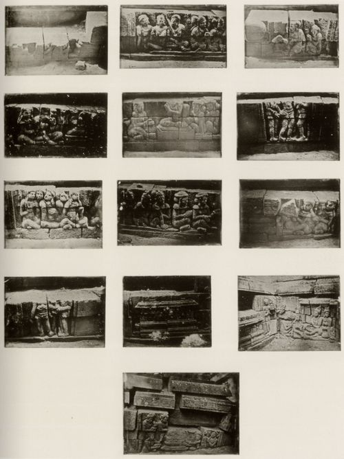 Schaefer, Adolph: Die unteren Reliefs der westlichen Auenwand der Tempelanlage, erster Korridor, erste Galerie, Borobudur, Java
