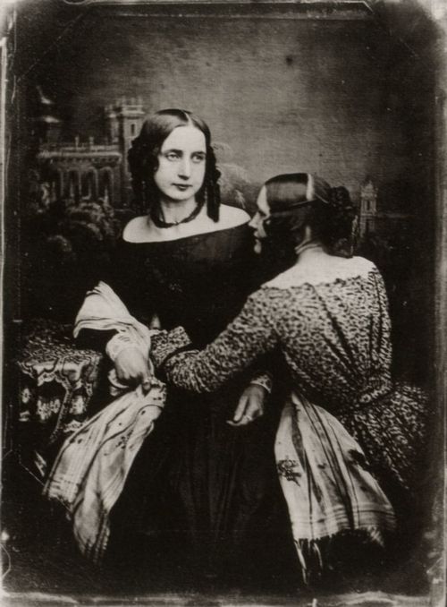 Stelzner, Carl Ferdinand: Anna Henriette Stelzner mit ihrer Freundin Frau von Braunschweig
