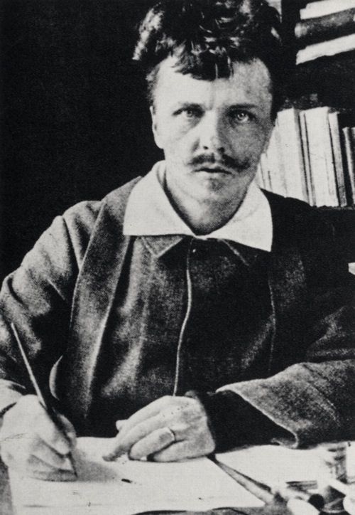 Strindberg, August: Strindberg an seinem Arbeitstisch, Gersau
