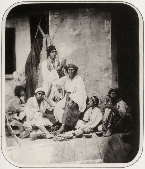 Szathmari, Carol: Zigeuner vor ihren Lehmhtten bei Pasarea