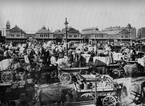Amerikanischer Photograph um 1885: Der West Washington Markt