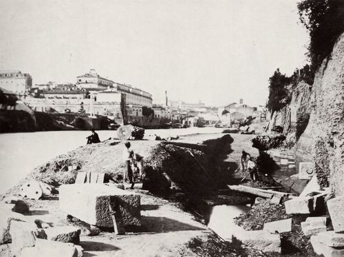 Italienischer Photograph um 1868: Die Ausgrabungen im Gebiet des Emporio Tiberino