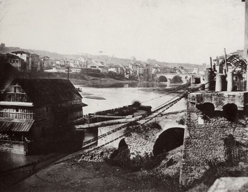 Italienischer Photograph um 1870: Eine Kornmhle auf dem Tiber