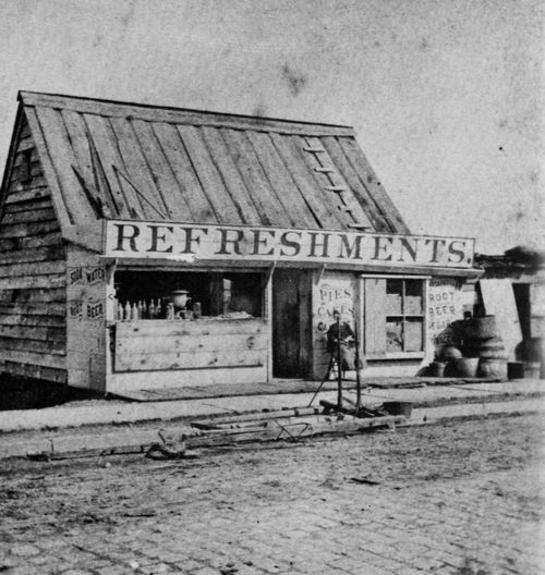 Amerikanischer Photograph um 1870: Erfrischungsstand