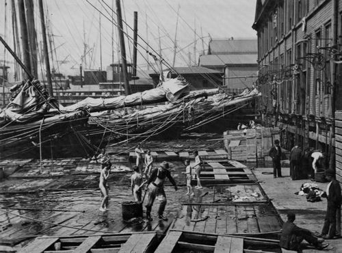 Amerikanischer Photograph um 1892: Fulton Fischmarkt