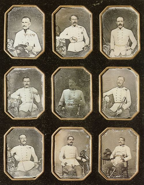 sterreichischer Photograph um 1851: Offiziere des Steirischen Infanterieregimentes Nr. 47