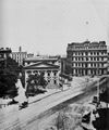 Amerikanischer Photograph um 1876: Park Row und Center Street