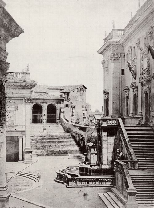 Italienischer Photograph um 1852: Piazza del Campidoglio
