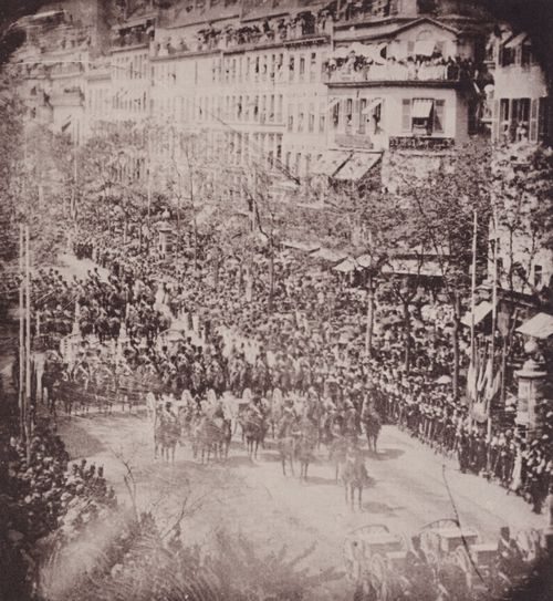 Franzsischer Photograph um 1852: Rckkehr der Truppen aus Italien