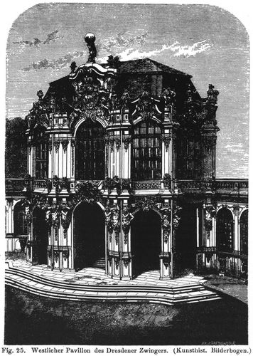 Fig. 25. Westlicher Pavillon des Dresdener Zwingers. (Kunsthist. Bilderbogen.)