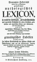 Hederich, Benjamin: Grndliches mythologisches Lexikon. Leipzig 1770.