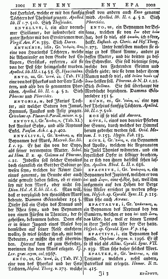 Hederich, Benjamin: Gründliches mythologisches Lexikon. Leipzig 1770. S. 1002