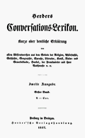 Herders Conversations-Lexikon. Freiburg im Breisgau 1854, Band 1