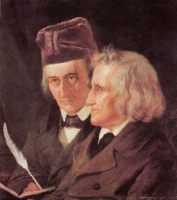 Jakob und Wilhelm Grimm (Gemälde von Elisabeth Jerichau, 1855)