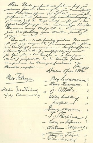 Erste Protokollseite der Vereinigung der XI. (Abbildung Seite 37)
