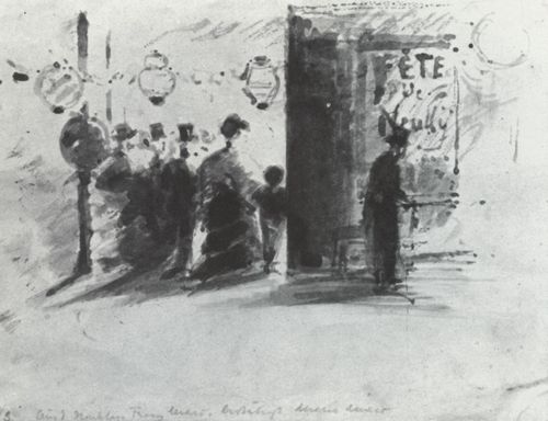 Café Chantant II, 1903). Tuschpinsel, 11 × 18 cm. München, Nachlaß. Katalog der Werke Nr. 262