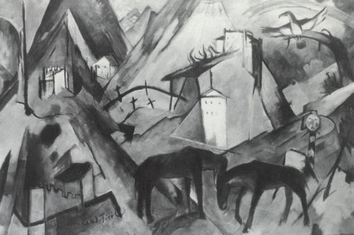 Das arme Land Tirol, 1913. Öl auf Leinwand, 131,5 × 200 cm. New York, The Solomon R. Guggenheim Museum. Katalog der Werke Nr. 205