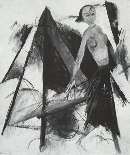 Figurine Miranda für Shakespeares 'Sturm', 1914. Tempera, 46 × 39,5 cm. Basel, Kupferstichkabinett der Öffentlichen Kunstsammlung. Katalog der Werke Nr. 499