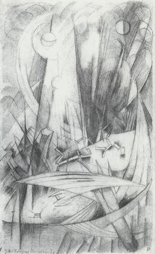 'Zaubriger Moment', 1915. Bleistift, 16 × 9,8 cm. Blatt 21 des Skizzenbuchs aus dem Felde. München, ...