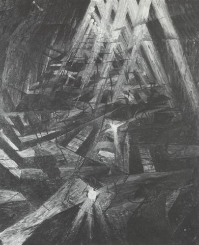 Umberto Boccioni: Die Macht der Straße, 1911. Öl auf Leinwand, 99,5 × 80,5 cm. Basel, Sammlung Dr. ...