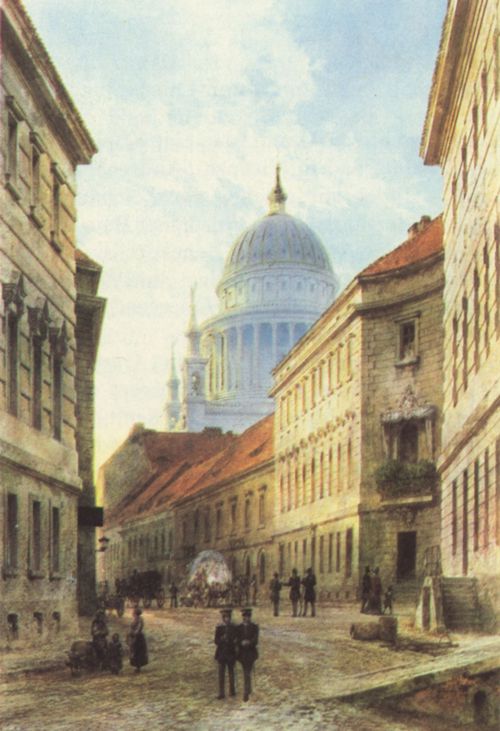 Graeb, Carl: Potsdam, Straenkreuzung »Acht Ecken« mit Nikolaikirche