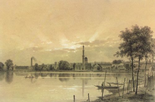 Kiesling, Ferdinand: Potsdam, Havelufer mit Dampfmaschinenhaus