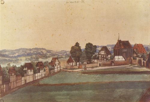 Drer, Albrecht: Nrnberg, Johannis-Vorstadt mit Kirche und Friedhof von Norden