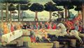 Botticelli, Sandro: Serie von vier Gemlden zu Boccaccio's »Decameron«, »Gastmahl des Nastagio degli Onesti«, Szene: Dritte Episode