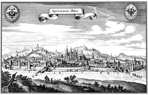 Merian d. ., Matthus: Aachen, Ansicht von Sden
