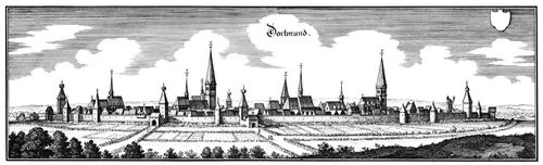 Merian d. ., Matthus: Dortmund, Ansicht von Norden