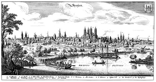 Merian d. ., Matthus: Speyer, Ansicht von Sdosten