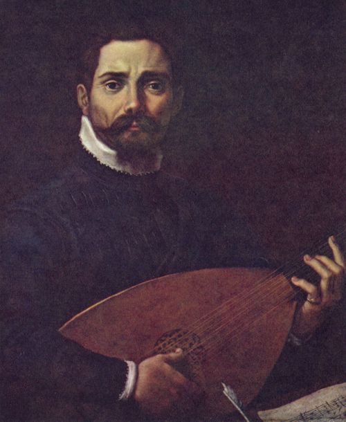 Carracci, Annibale: Portrt des Giovanni Gabrielle mit der Laute