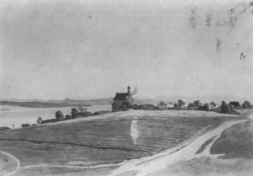 Kobell, Wilhelm Alexander Wolfgang von: Schondorf am Ammersee, Ansicht von Nordwesten