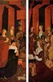 Froment, Nicolas: Triptychon vom Brennenden Dornbusch, linker und rechter Flügel, Szenen: Porträt des König René von Anjou und seiner Gemahlin Jeanne de Laval