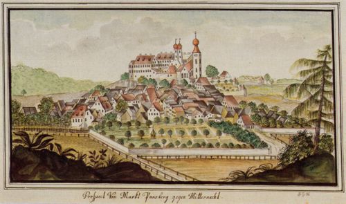 Hmmerl d. J., Johann Georg: Parsberg (Oberpfalz), Ansicht mit Burg von Osten