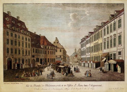 Rosenberg, Johann Georg: Berlin, Molkenmarkt mit Petrikirche im Hintergrund