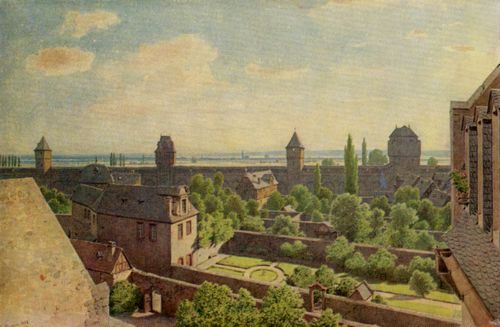 Reiffenstein, Carl Theodor: Frankfurt a.M., Goethes Geburtshaus, Blick aus den hinteren Fenstern