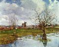 Pissarro, Camille: Landschaft mit überfluteten Feldern